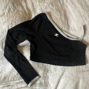 Courrèges - Black Long Sleeve Crop Top